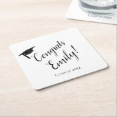 Gefeliciteerd Afstuderen Square Onderzetters (Schuin)