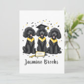 Gefeliciteerd Afstuderen Standaard Poedel Honden Aankondiging (Staand voorkant)