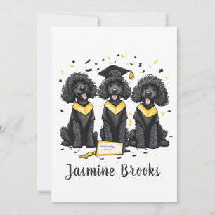 Gefeliciteerd Afstuderen Standaard Poedel Honden Aankondiging
