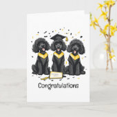 Gefeliciteerd Afstuderen Standaard Poedel Honden Kaart (Gele Bloem)