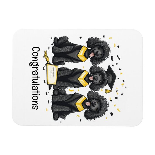 Gefeliciteerd Afstuderen Standaard Poedel Honden Magneet (Horizontaal)