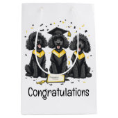 Gefeliciteerd Afstuderen Standaard Poedel Honden Medium Cadeauzakje (Voorkant)