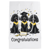 Gefeliciteerd Afstuderen Standaard Poedel Honden Medium Cadeauzakje (Achterkant)