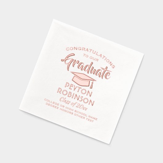 Gefeliciteerd Afstuderen stijlvol modern Afstudere Folie Servetten (Links)