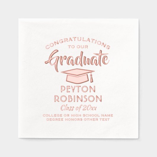 Gefeliciteerd Afstuderen stijlvol modern Afstudere Folie Servetten (Voorkant)