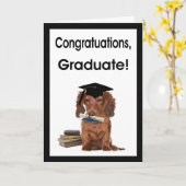 Gefeliciteerd Afstuderen - Teckel in Afstudeerder  Kaart (Gele Bloem)