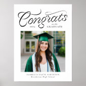 Gefeliciteerd afstuderen trendy foto afstudeerfees poster (Voorkant)