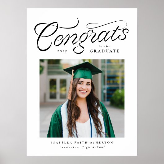 Gefeliciteerd afstuderen trendy foto afstudeerfees poster (Voorkant)