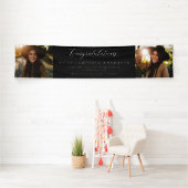 Gefeliciteerd afstuderen twee foto zwart wit spandoek (Insitu)