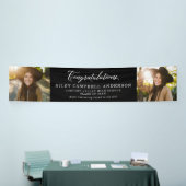 Gefeliciteerd afstuderen twee foto zwart wit spandoek (Beurs)