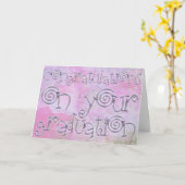 Gefeliciteerd Afstuderen Typografie Waterverf Kaart (Gele Bloem)