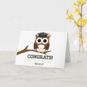 Gefeliciteerd Afstuderen Uil Kaart (Gele Bloem)