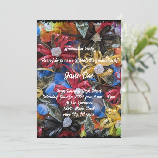 Gefeliciteerd Afstuderen Uitnodiging van de Partij (Staand voorkant)