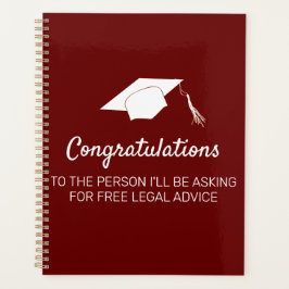 Gefeliciteerd afstuderen van de rechtenschool planner