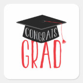 Gefeliciteerd Afstuderen Vierkante Sticker (Voorkant)