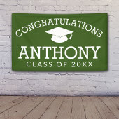 Gefeliciteerd Afstuderen Virtueel Afstuderen groen Spandoek