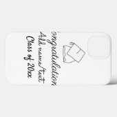 Gefeliciteerd afstuderen voeg naam tekst jaar klas Case-Mate iPhone case (Achterkant (horizontaal))