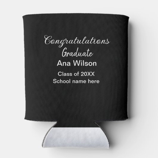 Gefeliciteerd afstuderen Voeg naam toe Class Year  Blikjeskoeler (Achterkant)