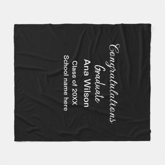 Gefeliciteerd afstuderen Voeg naam toe Class Year Fleece Deken (Voorkant (Horizontaal))