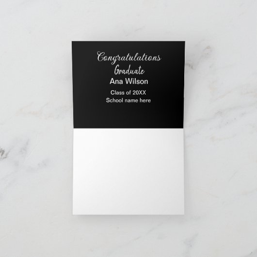 Gefeliciteerd afstuderen Voeg naam toe Class Year Kaart (Binnen)