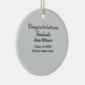 Gefeliciteerd afstuderen Voeg naam toe Class Year Keramisch Ornament (Rechts)