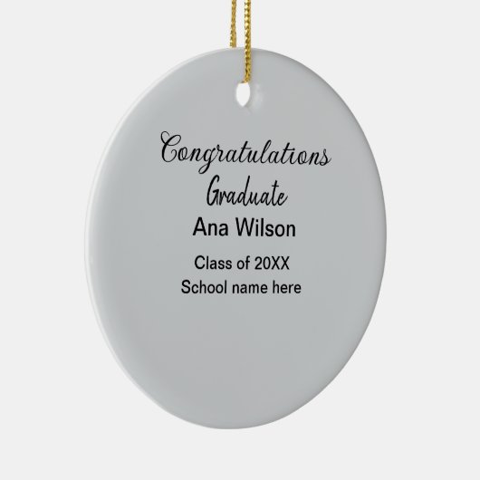 Gefeliciteerd afstuderen Voeg naam toe Class Year  Keramisch Ornament (Rechts)