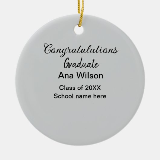 Gefeliciteerd afstuderen Voeg naam toe Class Year Keramisch Ornament (Voorkant)