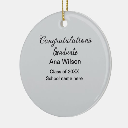 Gefeliciteerd afstuderen Voeg naam toe Class Year Keramisch Ornament (Links)
