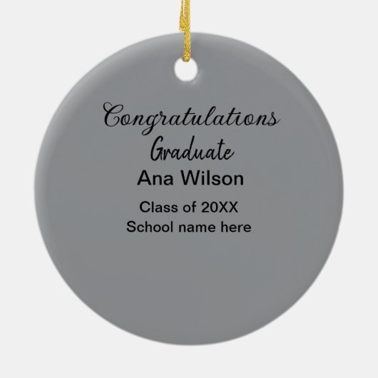 Gefeliciteerd afstuderen Voeg naam toe Class Year  Keramisch Ornament (Achterkant)