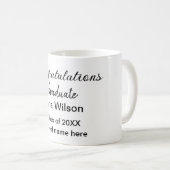 Gefeliciteerd afstuderen Voeg naam toe Class Year Koffiemok (Voorkant rechts)