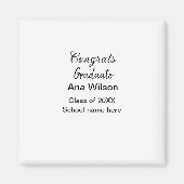 Gefeliciteerd afstuderen Voeg naam toe Class Year Magneet (Voorkant)