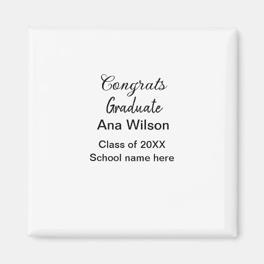 Gefeliciteerd afstuderen Voeg naam toe Class Year Magneet (Voorkant)