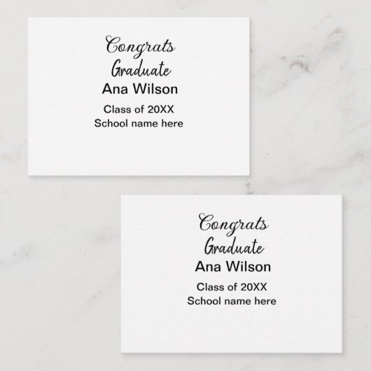 Gefeliciteerd afstuderen Voeg naam toe Class Year  Notitiekaartje (Voorkant / Achterkant)