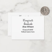 Gefeliciteerd afstuderen Voeg naam toe Class Year  Notitiekaartje (Voorkant / Achterkant in situ)