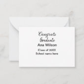 Gefeliciteerd afstuderen Voeg naam toe Class Year  Notitiekaartje (Achterkant)