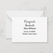Gefeliciteerd afstuderen Voeg naam toe Class Year  Notitiekaartje (Voorkant)