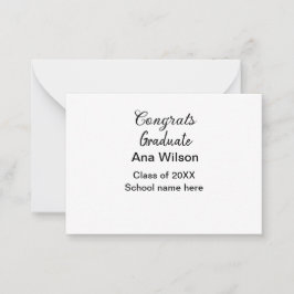 Gefeliciteerd afstuderen Voeg naam toe Class Year  Notitiekaartje