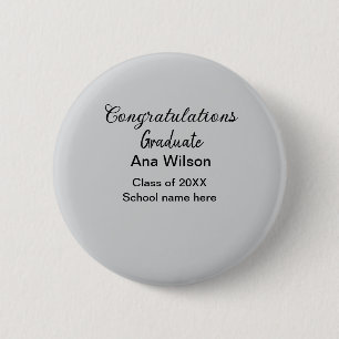 Gefeliciteerd afstuderen Voeg naam toe Class Year  Ronde Button 5,7 Cm