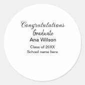 Gefeliciteerd afstuderen Voeg naam toe Class Year  Ronde Sticker (Voorkant)