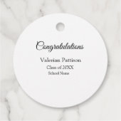 Gefeliciteerd afstuderen voeg schoolnaam eenvoudig bedankjes labels (Achterkant)