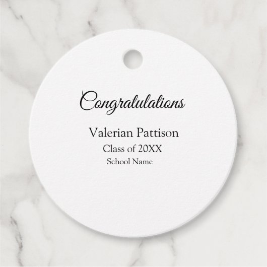 Gefeliciteerd afstuderen voeg schoolnaam eenvoudig bedankjes labels (Voorkant)