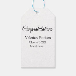 Gefeliciteerd afstuderen voeg schoolnaam eenvoudig cadeaulabel