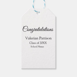 Gefeliciteerd afstuderen voeg schoolnaam eenvoudig cadeaulabel