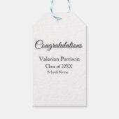 Gefeliciteerd afstuderen voeg schoolnaam eenvoudig cadeaulabel (Achterkant)