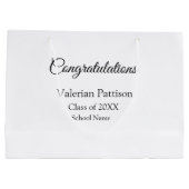 Gefeliciteerd afstuderen voeg schoolnaam eenvoudig groot cadeauzakje (Achterkant)