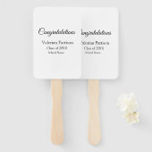 Gefeliciteerd afstuderen voeg schoolnaam eenvoudig handwaaier (Voorkant en achterkant)