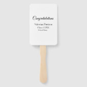 Gefeliciteerd afstuderen voeg schoolnaam eenvoudig handwaaier (Achterkant)