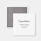 Gefeliciteerd afstuderen voeg schoolnaam eenvoudig magneet (Voorkant / Achterkant)