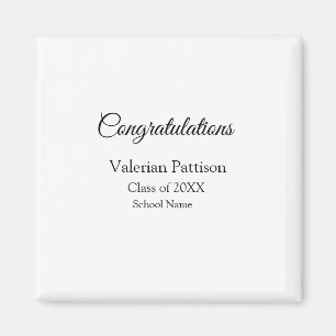 Gefeliciteerd afstuderen voeg schoolnaam eenvoudig magneet