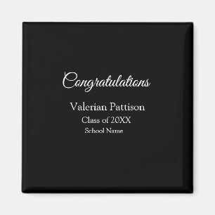 Gefeliciteerd afstuderen voeg schoolnaam eenvoudig magneet